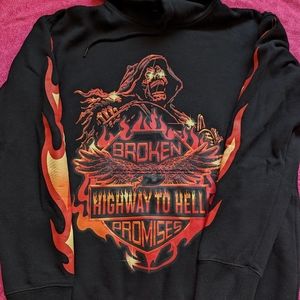Broken Promises Highway to Hell Flames Hoodie